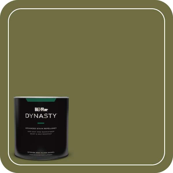 BEHR DYNASTY 1 qt. #400D-7 Jungle Trail Semi-Gloss Enamel Interior Stain-Blocking Paint and Primer