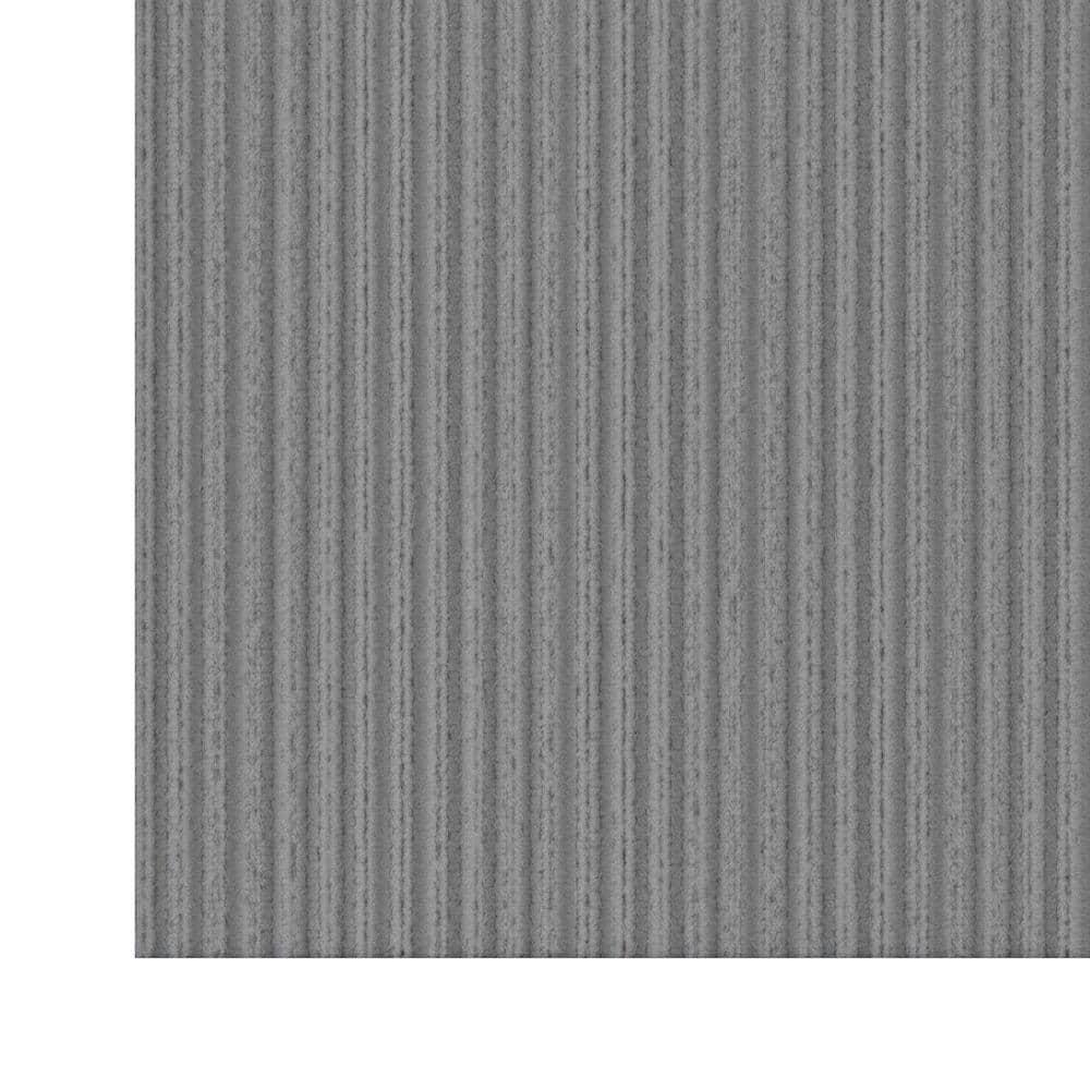 Gray Non-Slip Synthetic Hallway Runner Rug, 2' x 5'