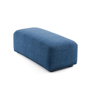 Fairwind 20 in. Armless Chenille Rectangle Modular Ottoman Sofa in Blue