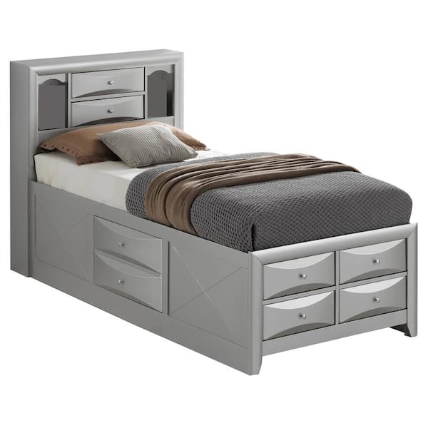 AndMakers Marilla Silver Champagne Twin Panel Beds