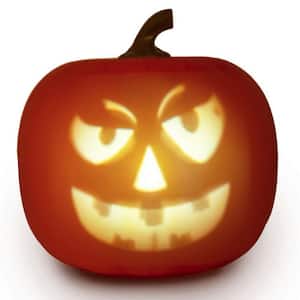 Rock-n Jack Singing Joking and Talking Animated 7.5 in. H Pumpkin with Built-in LED Projector and Speaker Plug'n Play