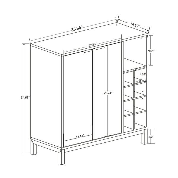 Black Sideboards and Buffets with Storage Coffee Bar Cabinet