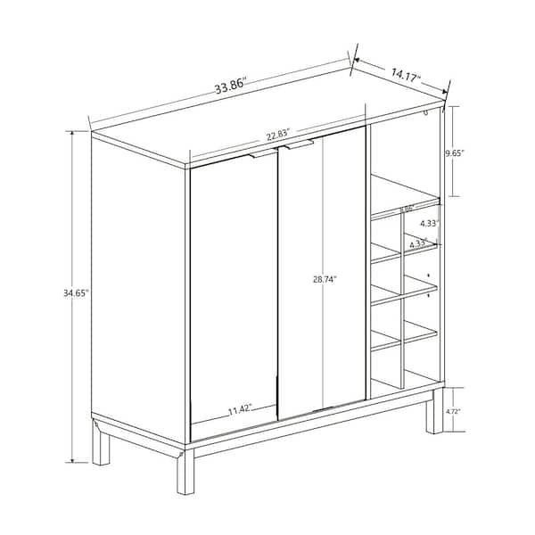 Bar deals cabinet size