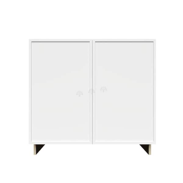 Slim Shaker 27 in. Full-Height Door Sink Base Bath Vanity Cabinet without Top in White Assembled