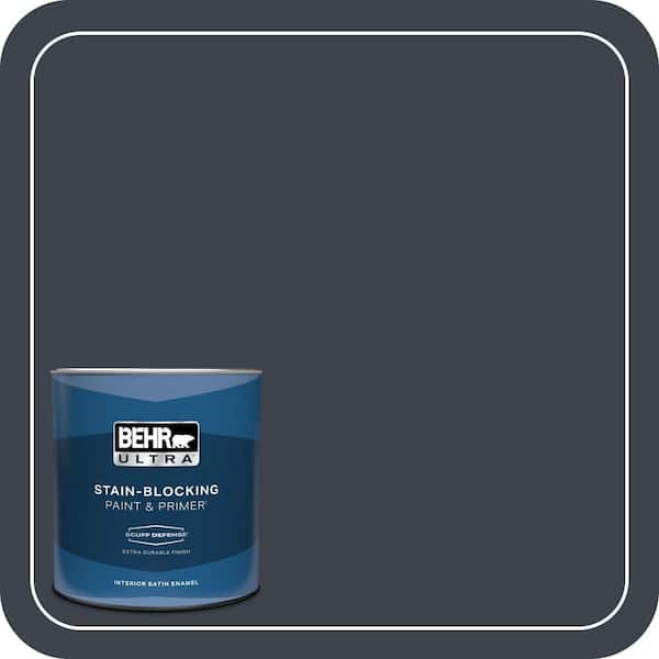 BEHR ULTRA 1 qt. #ECC-23-3 Blackbird Extra Durable Satin Enamel Interior Paint & Primer