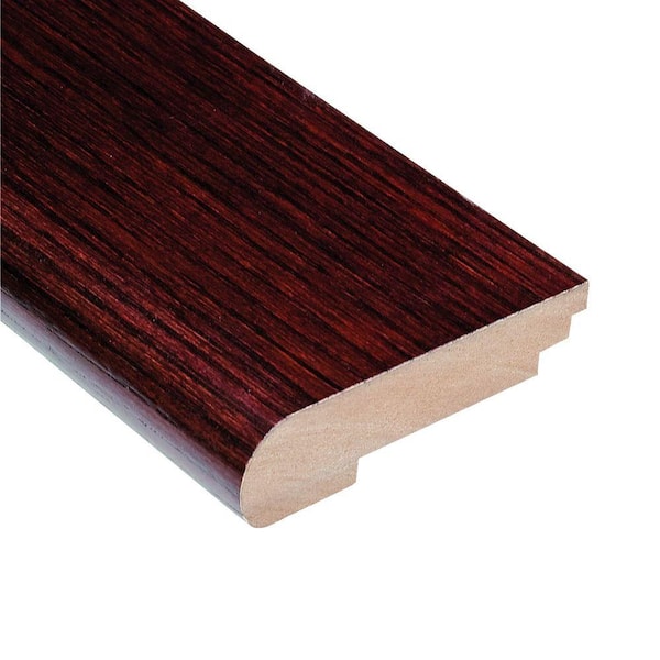 High Gloss Teak Cherry 1/2 in. Thick x 3-1/2 in. Wide x 78 in. Length Stair  Nose Molding