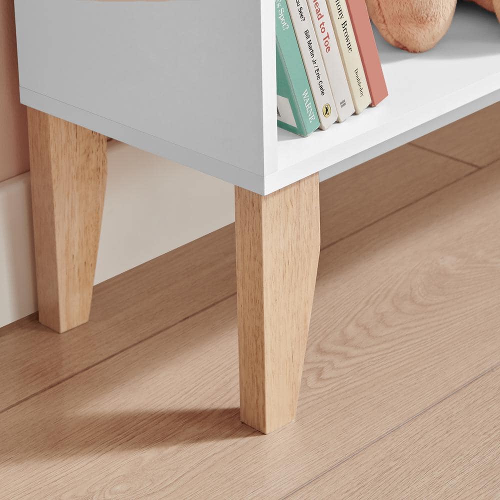 Steiner White Dollhouse 8-Compartment Kids Bookshelf with Beech Legs