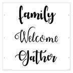 Family Welcome Gather Lettering Stencil