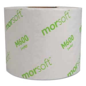 Morsoft Controlled Toilet Paper, Septic Safe, 2-Ply, White, 3.9 in. x 4 in., 600 Sheets/Roll, 48 Rolls/Carton