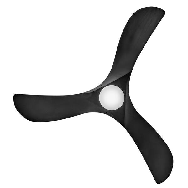 HINKLEY - Swell Flush Illuminated 56.0 in. Indoor/Outdoor Integrated LED Matte Black Ceiling Fan with Remote Control
