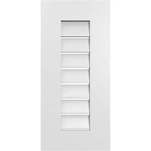 12 in. x 26 in. Rectangular White PVC Paintable Gable Louver Vent Functional