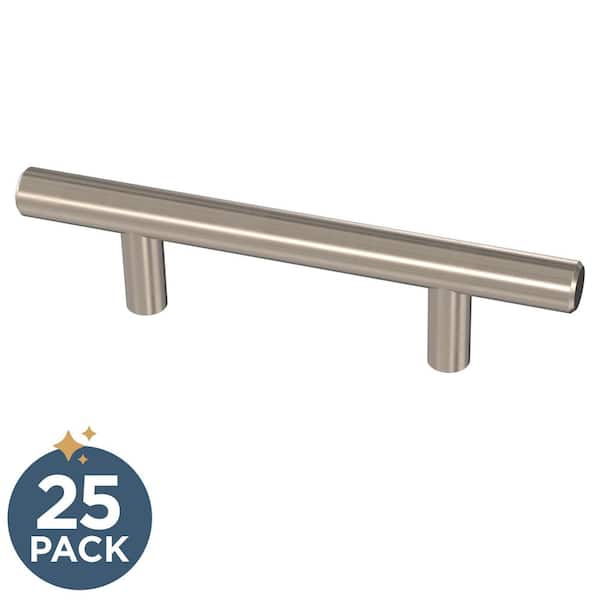 Solid Bar 3-3/4 in. (96 mm) Cabinet Drawer Bar Pull in Stainless Steel Finish
