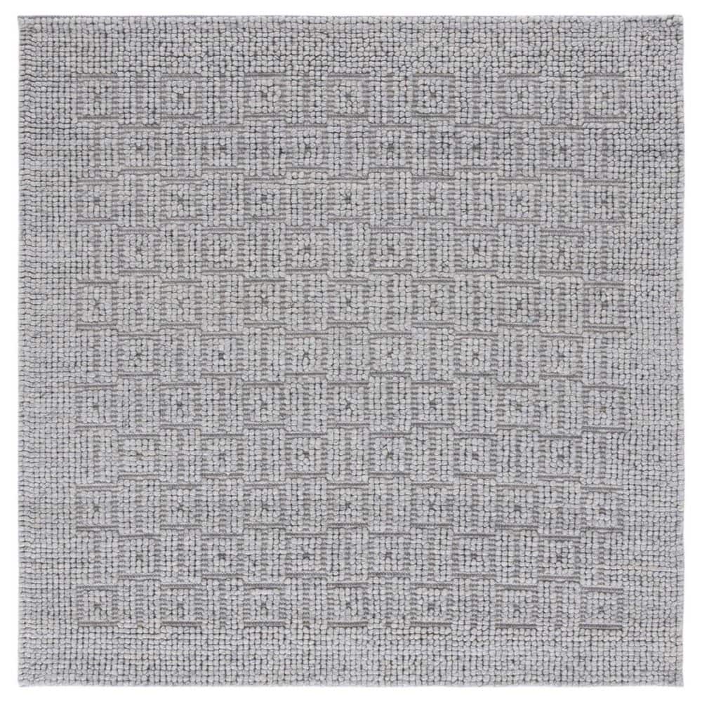 SAFAVIEH Natura 6 ft. x 6 ft. Gray High-Low Geometric Square Area Rug ...