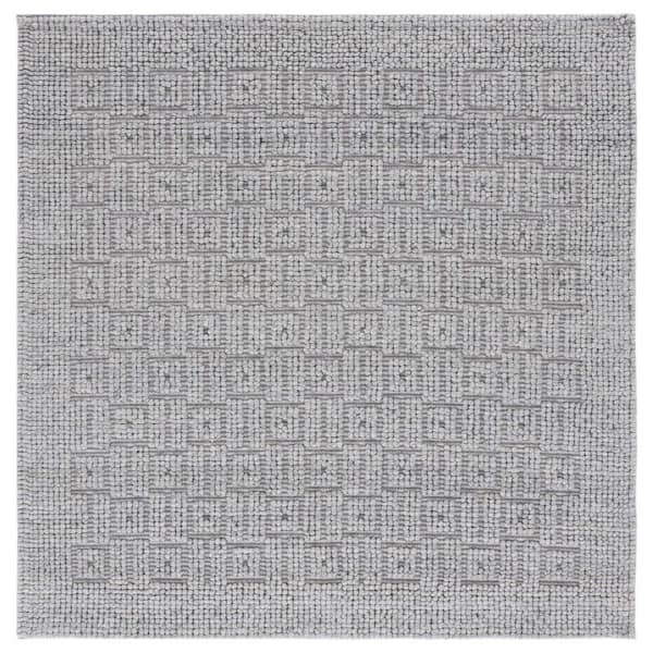 Natura 6 ft. x 6 ft. Gray High-Low Geometric Square Area Rug