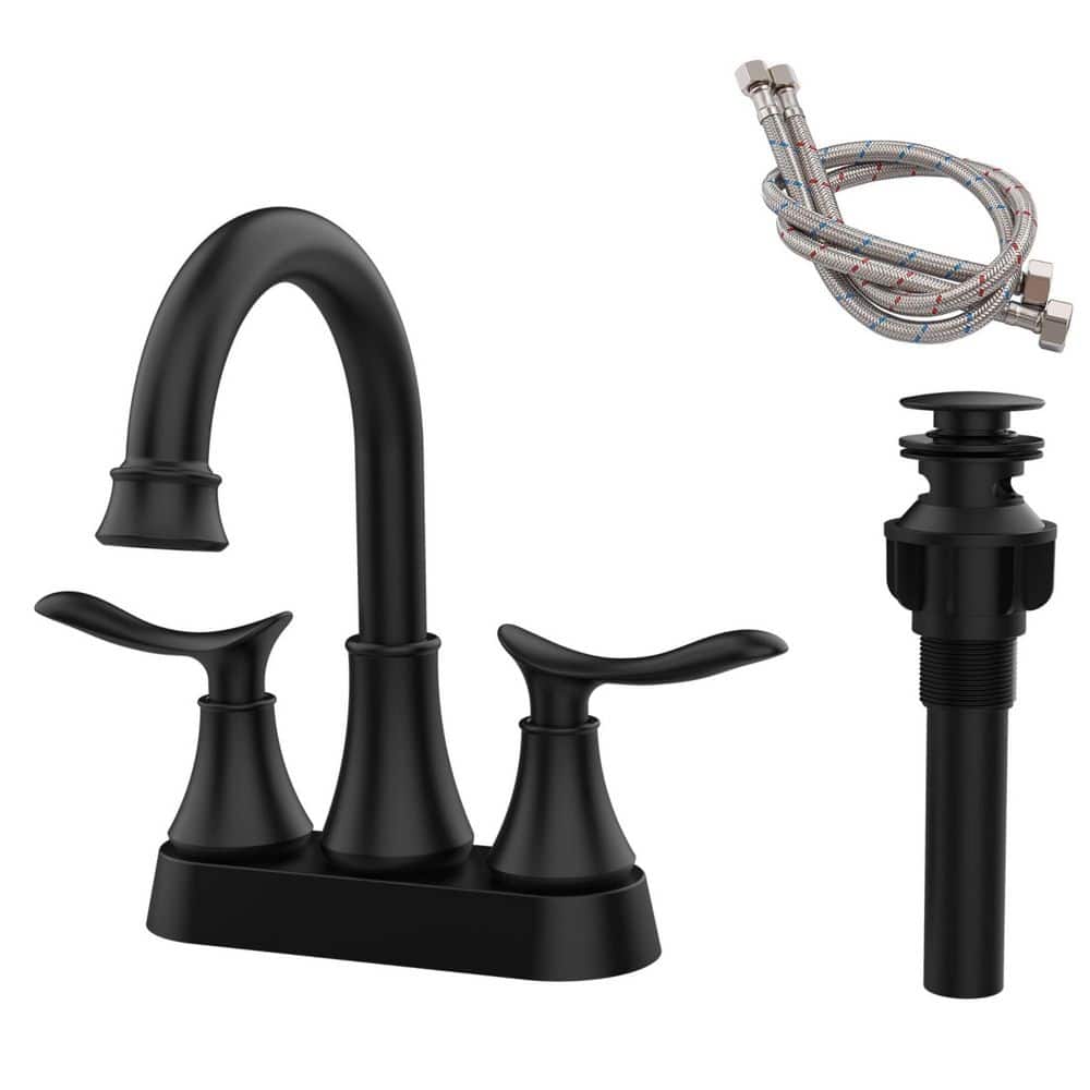 AIMADI 4 in. Centerset Double Handle High Arc Bathroom Faucet with