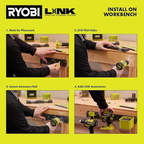 RYOBI LINK Accessory Rail (2-Pack) STM501 - The Home Depot