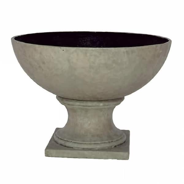 MPG 24 in. W x 16.5 in. H Aged Granite Composite Contemporary Wide Urn