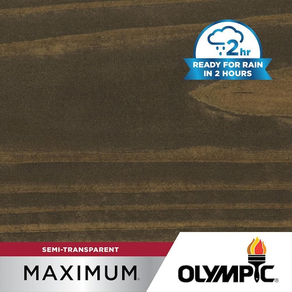 Olympic Maximum 1 gal. ST-2007 Cinder Semi-Transparent Exterior Stain and Sealer in One Low VOC