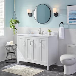 Tilton 42 in W x 21.5 in D x 34.2 in H Folding Bath Vanity Cabinet without Top in White Finish