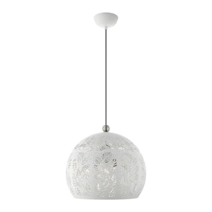 Chantily 3 Light White with Brushed Nickel Accents Pendant