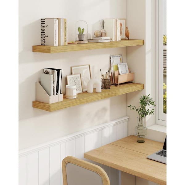 39 in. W x 6.7 in. D Oak Floating Shelves Decorative Wall Shelf