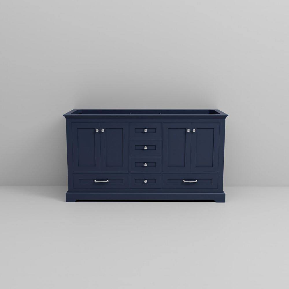 Dukes 59" Freestanding Double Vanity Cabinet in Navy Blue