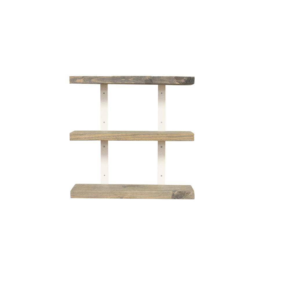 Del Hutson Designs Grace Chic 3Tier 24 in. Gray Floating Shelf DHD3810gr The Home Depot