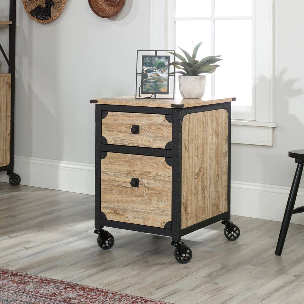 Steel River Milled Mesquite 2-Drawer Mobile File Cabinet with Metal Accents