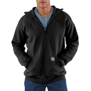 Men's 4 X-Large Tall Black Cotton/Polyester Loose Fit Midweight Front Zip Sweatshirt