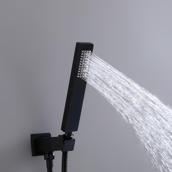 Lookin' Good Shower System, 5-In. Handheld Shower Head + Mirror, Shelf,  Cup, White