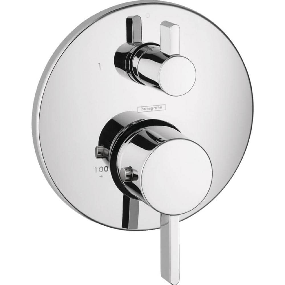 Hansgrohe 4230000 S Thermostatic 2-Handle Valve Trim Kit in Chrome with  Volume Control