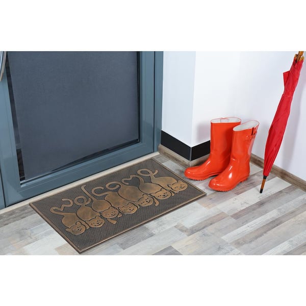 NACH Bee Entryway Door Mat, 100% Rubber Doormat, Copper Finish (18x30 in),  FW-7186