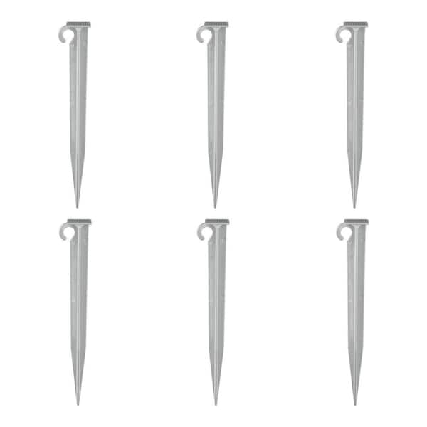 Home Accents Holiday 10 in. Heavy-Duty Outdoor Anchor Yard Stakes with 15 ft. Nylon Cord (6-Pack)