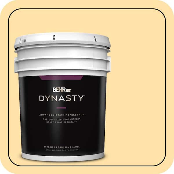 BEHR DYNASTY 5 gal. #310A-3 Manila Tint Eggshell Enamel Interior Stain-Blocking Paint & Primer