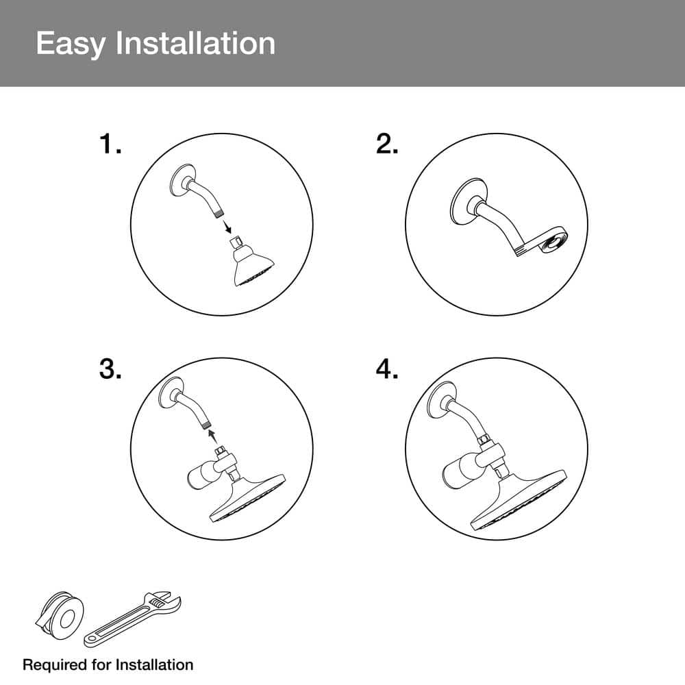 Brushed Nickel Multifunction Shower Head with Filter System