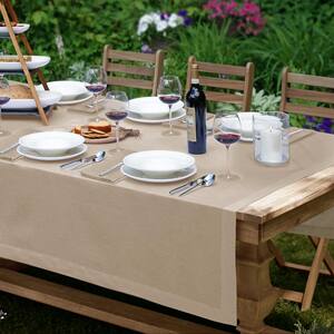 La Classica 70 in. W x 126 in. L Fabric Tablecloth in Natural