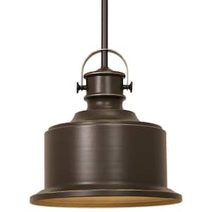 Callahan Collection 1-Light Antique Bronze Kitchen Island Pendant with Metal Shade