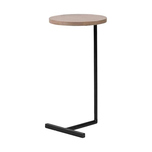 Ballatine Brown Wood w/Black Metal Base Accent Table