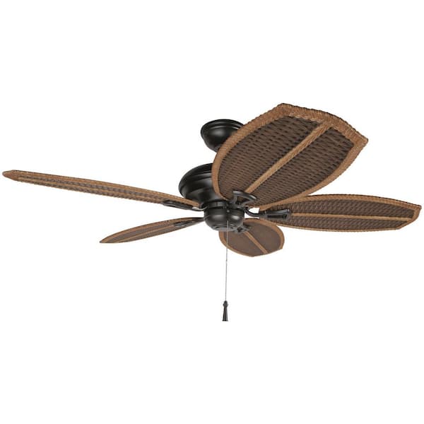 Indoor Outdoor Natural Iron Ceiling Fan, Ceiling Fans Beach Decor