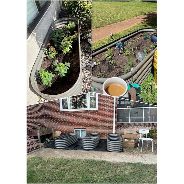 72 in. x 24 in. x 18 in. Grey Outdoor Galvanized Steel Raised