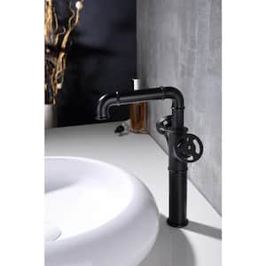 Double-Handle Single Hole Bathroom Faucet in Matte Black