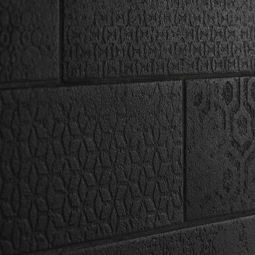 Harper Black Matte Porcelain Subway Floor and Wall Tile Sample