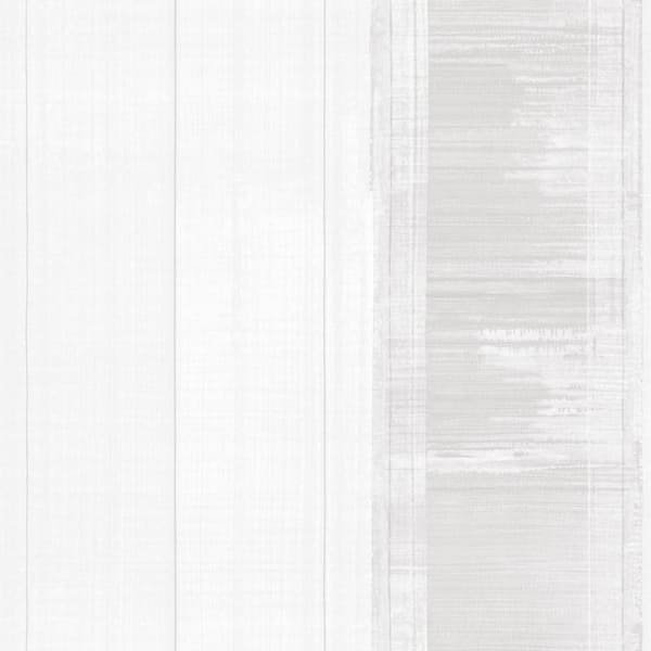 Unbranded Atmosphere Collection Off White/Metallic Silver Sublime Stripe Non-pasted Non-woven Paper Wallpaper Roll(Covers 57 sqft)