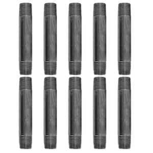 1/2 in. x 4-1/2 in. Black Industrial Steel Grey Plumbing Nipple (10-Pack)
