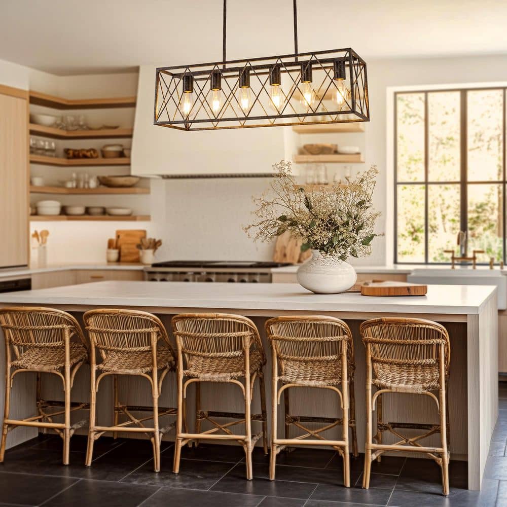 187  Briignite 6-Light Brown/Oil Rubbed Bronze Farmhouse