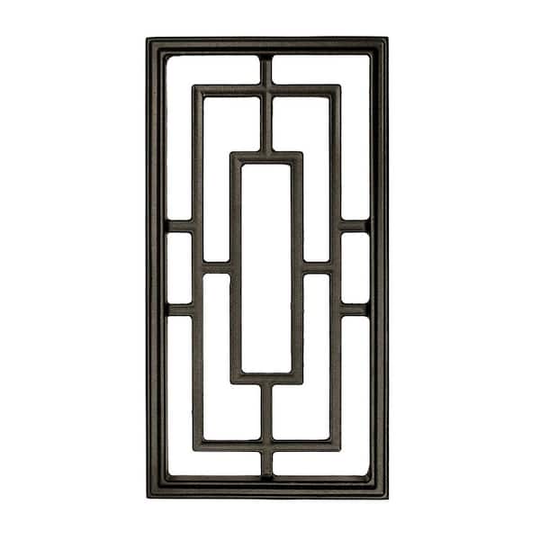 NUVO IRON 17-1/4 in. 8-5/8 in. Black Cast Aluminum Rectangular Insert for Wooden Gate or Fence ACW57-EC - The Home Depot