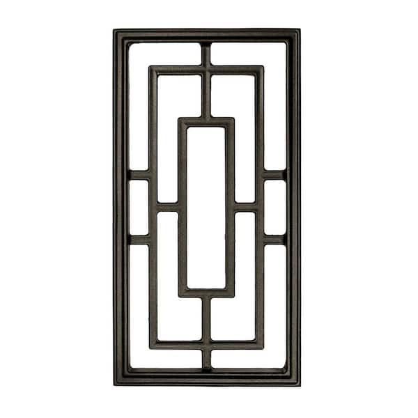 17-1/4 in. x 8-5/8 in. Black Cast Aluminum Rectangular Insert for Wooden Gate or Fence