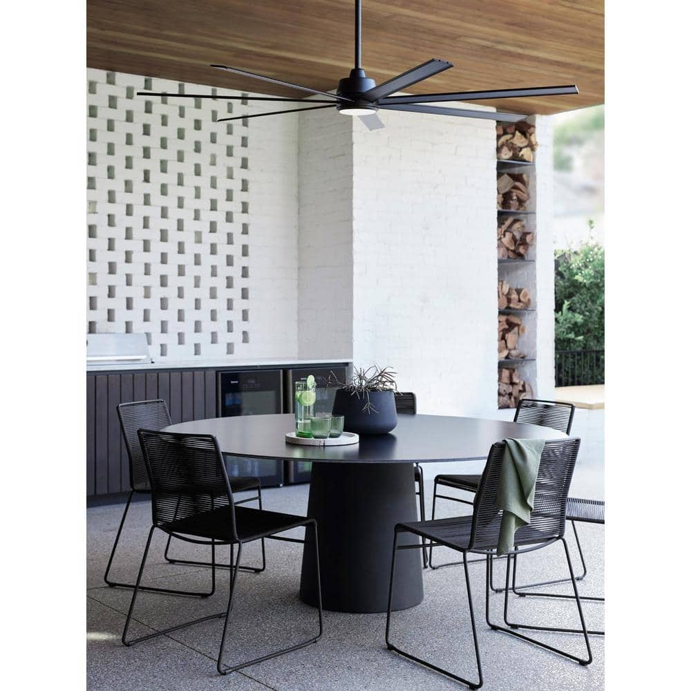 Atlanta 72-Inch Black Metal Ceiling Fan with LED Light and Remote Control