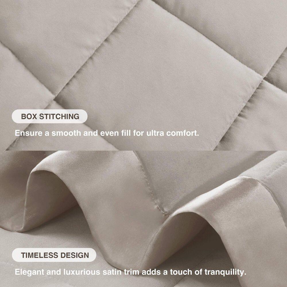 King Size Gray Down Alternative Blanket with Satin Trim