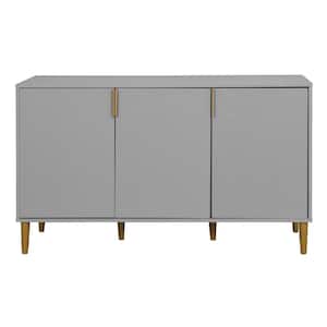 Accent Cabinet with 3 Carved door, Freestanding Sideboard Cabinet, Modern Credenza Storage Cabinet